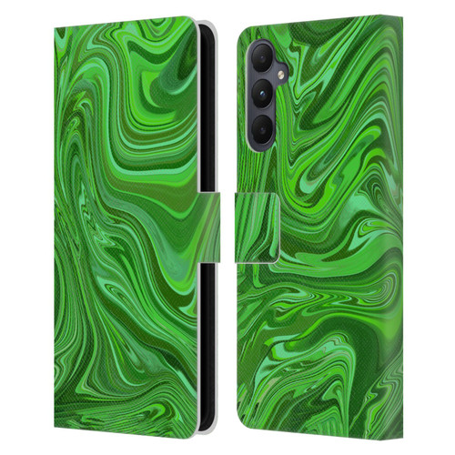 Suzan Lind Marble Emerald Green Leather Book Wallet Case Cover For Samsung Galaxy A05s