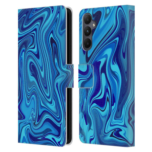 Suzan Lind Marble Blue Leather Book Wallet Case Cover For Samsung Galaxy A05s