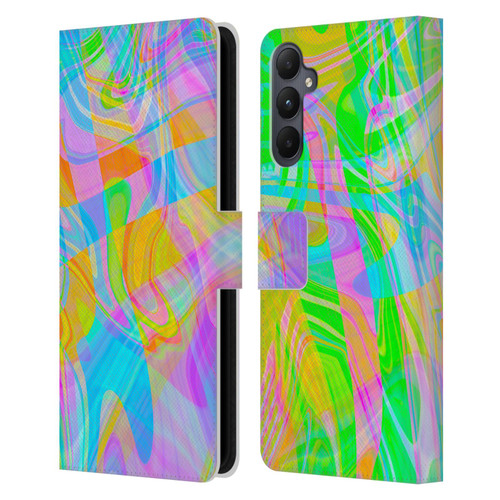 Suzan Lind Marble Abstract Rainbow Leather Book Wallet Case Cover For Samsung Galaxy A05s