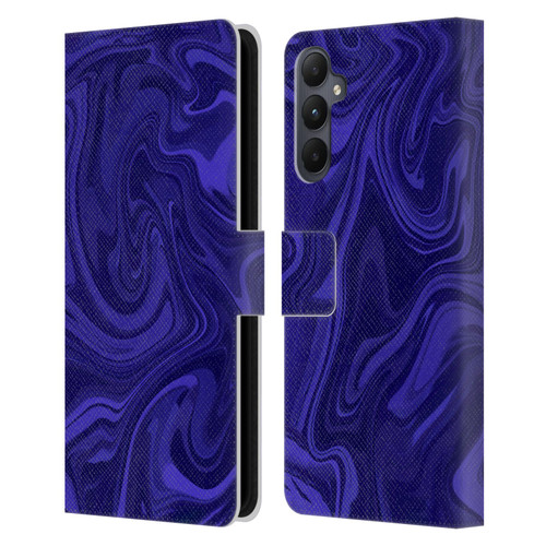 Suzan Lind Marble Indigo Leather Book Wallet Case Cover For Samsung Galaxy A05s