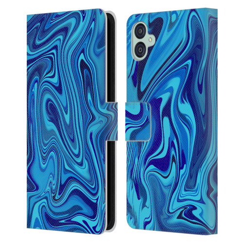 Suzan Lind Marble Blue Leather Book Wallet Case Cover For Samsung Galaxy M04 5G / A04e