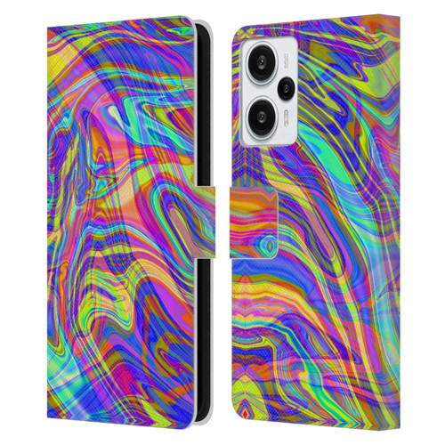 Suzan Lind Marble Illusion Rainbow Leather Book Wallet Case Cover For Xiaomi Redmi Note 12T