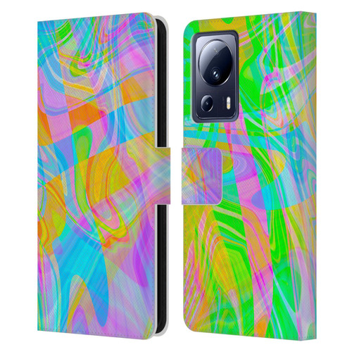 Suzan Lind Marble Abstract Rainbow Leather Book Wallet Case Cover For Xiaomi 13 Lite 5G