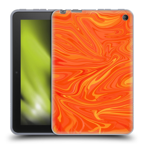 Suzan Lind Marble 2 Honey Orange Soft Gel Case for Amazon Fire 7 2022