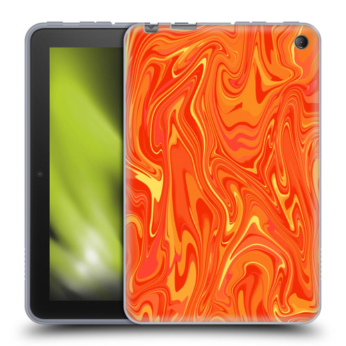 Suzan Lind Marble 2 Orange Soft Gel Case for Amazon Fire 7 2022