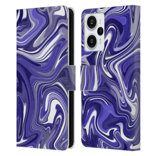 Suzan Lind Marble 2 Dark Violet Leather Book Wallet Case Cover For Xiaomi Redmi Note 12T