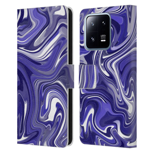 Suzan Lind Marble 2 Dark Violet Leather Book Wallet Case Cover For Xiaomi 13 Pro 5G