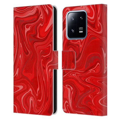 Suzan Lind Marble 2 Red Leather Book Wallet Case Cover For Xiaomi 13 Pro 5G