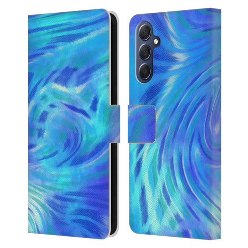 Suzan Lind Tie Dye 2 Deep Blue Leather Book Wallet Case Cover For Samsung Galaxy M54 5G