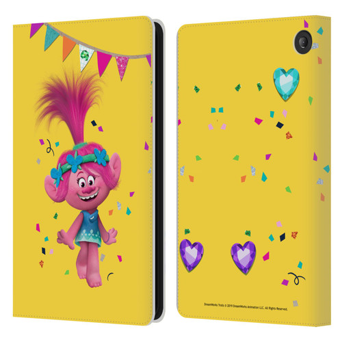 Trolls Graphics Poppy Leather Book Wallet Case Cover For Amazon Fire 7 2022