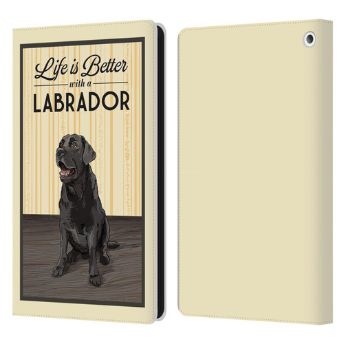 Lantern Press Dog Collection Labrador Leather Book Wallet Case Cover For Amazon Fire HD 8/Fire HD 8 Plus 2020