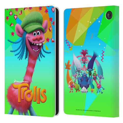 Trolls Snack Pack Cooper Leather Book Wallet Case Cover For Amazon Fire 7 2022