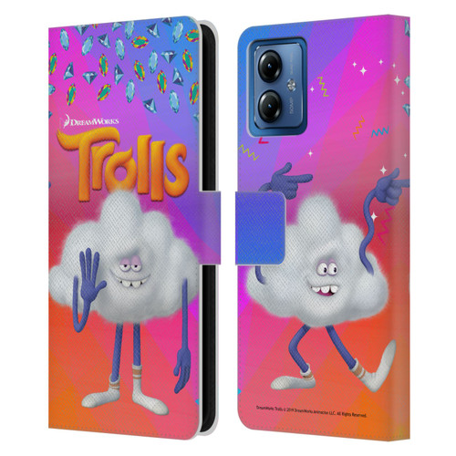 Trolls Snack Pack Cloud Guy Leather Book Wallet Case Cover For Motorola Moto G14