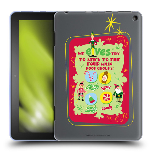 Elf Movie Graphics 1 Food Groups Soft Gel Case for Amazon Fire HD 8/Fire HD 8 Plus 2020