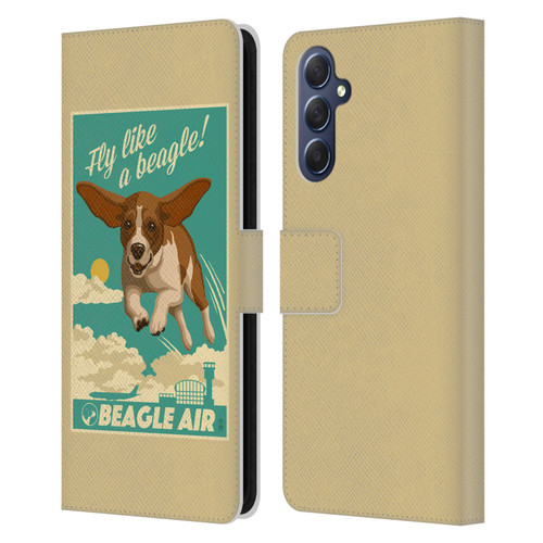 Lantern Press Dog Collection Fly Like A Beagle Leather Book Wallet Case Cover For Samsung Galaxy M54 5G