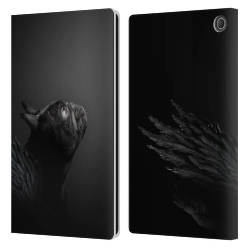 Klaudia Senator French Bulldog Angel Leather Book Wallet Case Cover For Amazon Fire Max 11 2023