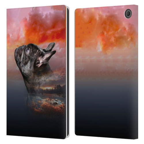 Klaudia Senator French Bulldog 2 Reminisce Leather Book Wallet Case Cover For Amazon Fire Max 11 2023