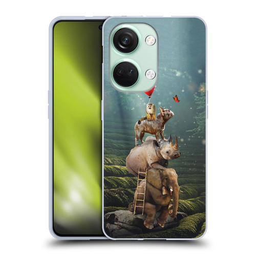 Klaudia Senator French Bulldog 2 Friends Reaching Butterfly Soft Gel Case for OnePlus Nord 3 5G