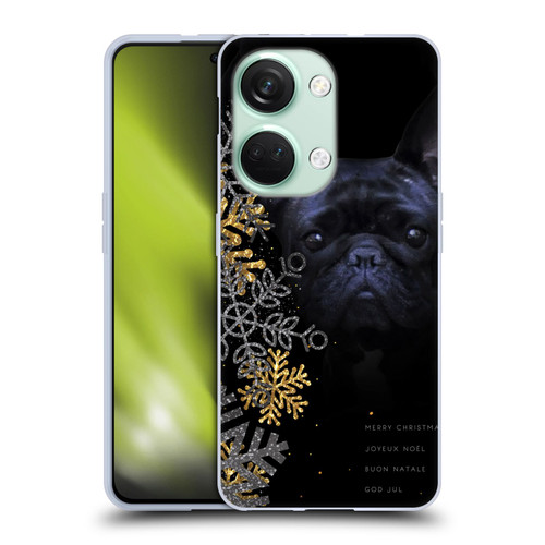 Klaudia Senator French Bulldog 2 Snow Flakes Soft Gel Case for OnePlus Nord 3 5G