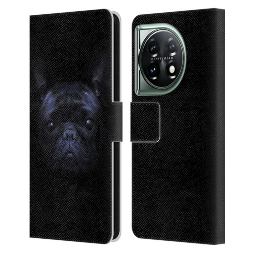 Klaudia Senator French Bulldog 2 Darkness Leather Book Wallet Case Cover For OnePlus 11 5G
