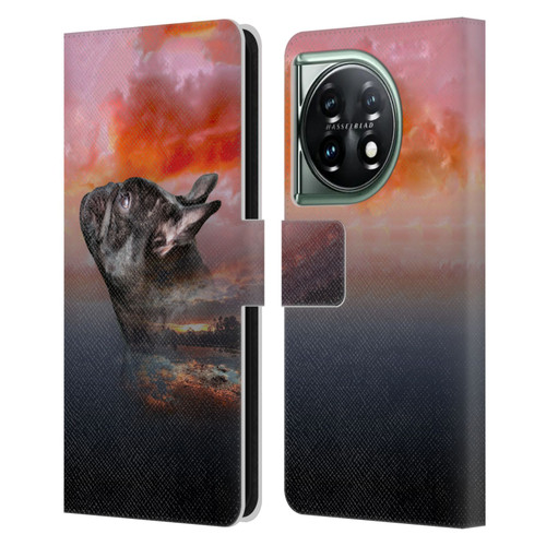 Klaudia Senator French Bulldog 2 Reminisce Leather Book Wallet Case Cover For OnePlus 11 5G