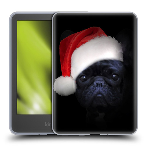 Klaudia Senator French Bulldog 2 Christmas Hat Soft Gel Case for Amazon Kindle 11th Gen 6in 2022