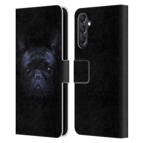 Klaudia Senator French Bulldog 2 Darkness Leather Book Wallet Case Cover For Samsung Galaxy A24 4G / M34 5G