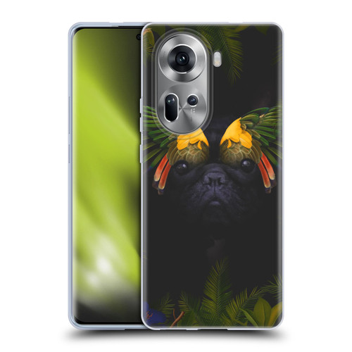 Klaudia Senator French Bulldog 2 Bird Feathers Soft Gel Case for OPPO Reno11