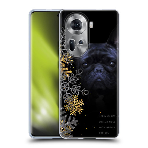 Klaudia Senator French Bulldog 2 Snow Flakes Soft Gel Case for OPPO Reno11