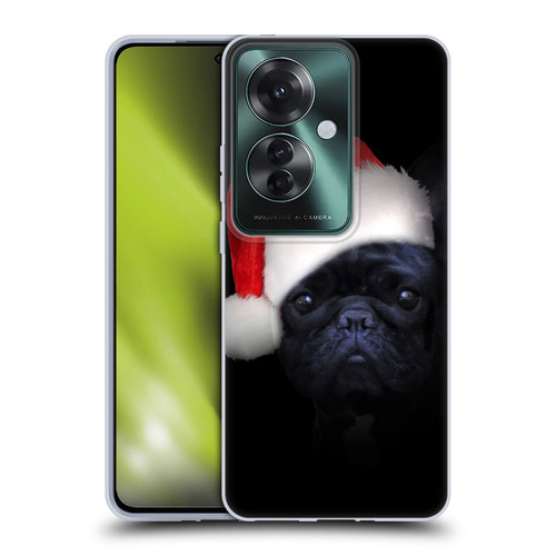 Klaudia Senator French Bulldog 2 Christmas Hat Soft Gel Case for OPPO Reno11 F 5G / F25 Pro 5G
