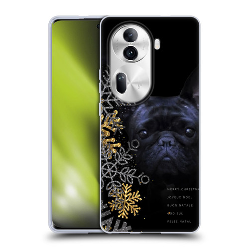 Klaudia Senator French Bulldog 2 Snow Flakes Soft Gel Case for OPPO Reno11 Pro