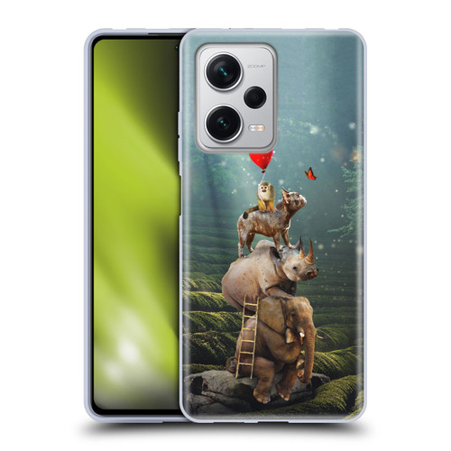 Klaudia Senator French Bulldog 2 Friends Reaching Butterfly Soft Gel Case for Xiaomi Redmi Note 12 Pro+ 5G