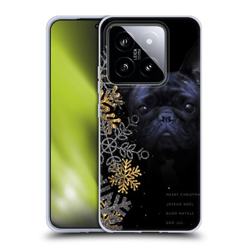 Klaudia Senator French Bulldog 2 Snow Flakes Soft Gel Case for Xiaomi 14