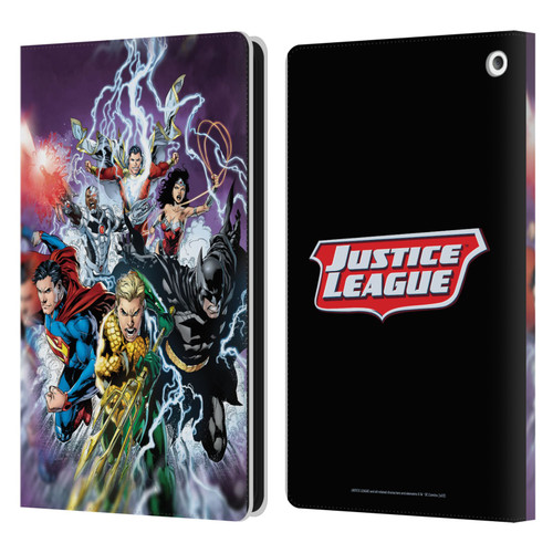 Justice League DC Comics Comic Book Covers New 52 #15 Leather Book Wallet Case Cover For Amazon Fire HD 8/Fire HD 8 Plus 2020