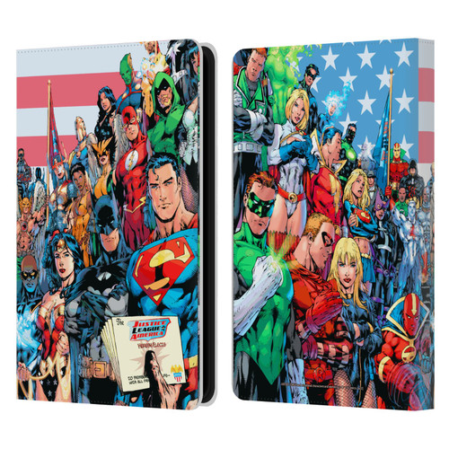 Justice League DC Comics Comic Book Covers Of America #1 Leather Book Wallet Case Cover For Amazon Kindle Paperwhite 5 (2021)