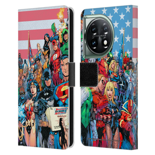Justice League DC Comics Comic Book Covers Of America #1 Leather Book Wallet Case Cover For OnePlus 11 5G