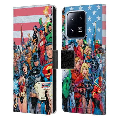 Justice League DC Comics Comic Book Covers Of America #1 Leather Book Wallet Case Cover For Xiaomi 13 Pro 5G