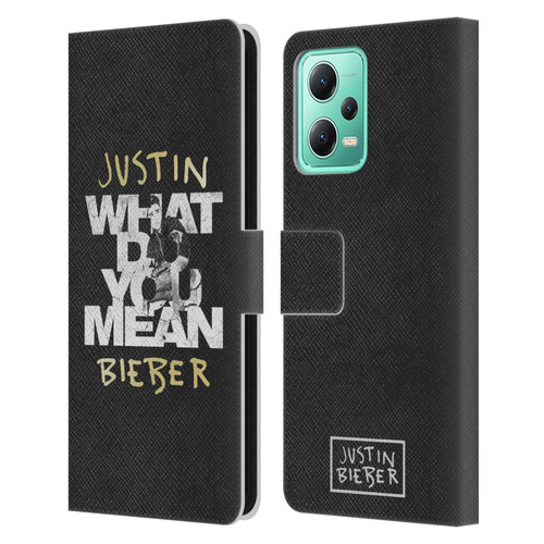 Justin Bieber Purpose B&w What Do You Mean Typography Leather Book Wallet Case Cover For Xiaomi Redmi Note 12 5G