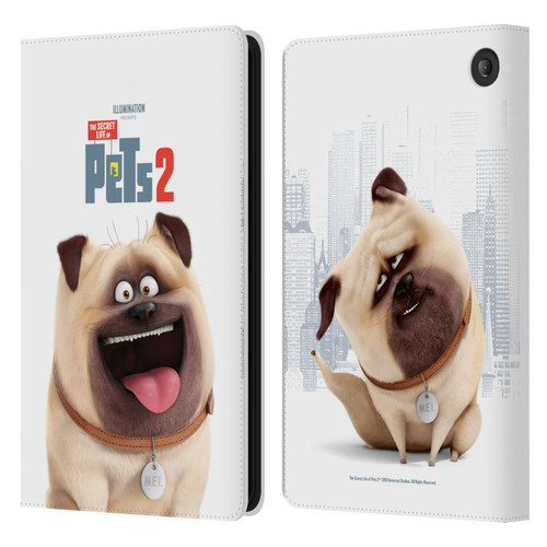 The Secret Life of Pets 2 Character Posters Mel Pug Dog Leather Book Wallet Case Cover For Amazon Fire 7 2022