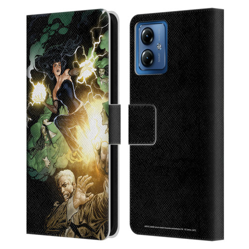 Justice League DC Comics Dark Comic Art Constantine and Zatanna Leather Book Wallet Case Cover For Motorola Moto G14