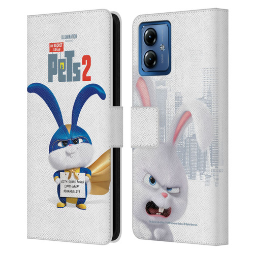 The Secret Life of Pets 2 Character Posters Snowball Rabbit Bunny Leather Book Wallet Case Cover For Motorola Moto G14