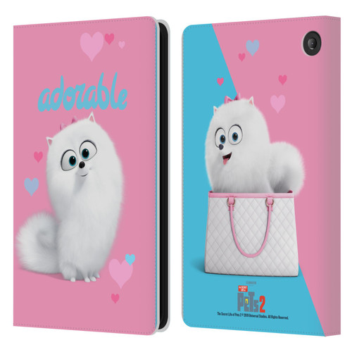 The Secret Life of Pets 2 II For Pet's Sake Gidget Pomeranian Dog Leather Book Wallet Case Cover For Amazon Fire 7 2022