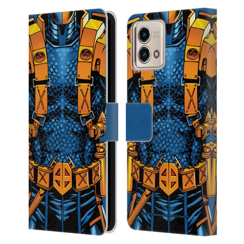 Justice League DC Comics Deathstroke Comic Art New 52 Costume Leather Book Wallet Case Cover For Motorola Moto G Stylus 5G 2023