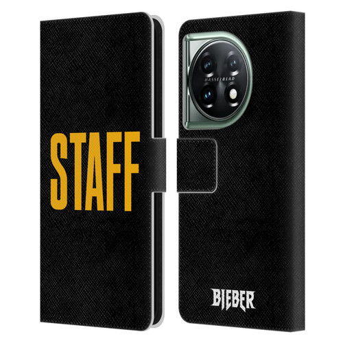 Justin Bieber Tour Merchandise Staff Leather Book Wallet Case Cover For OnePlus 11 5G