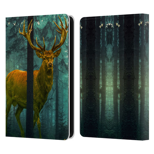 Dave Loblaw Animals Giant Forest Deer Leather Book Wallet Case Cover For Amazon Kindle 11th Gen 6in 2022