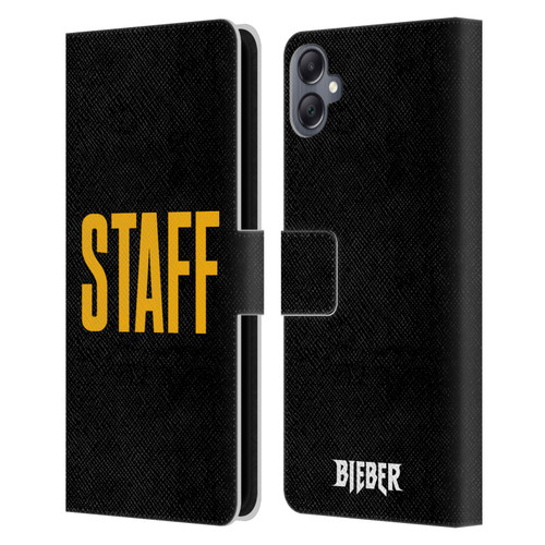 Justin Bieber Tour Merchandise Staff Leather Book Wallet Case Cover For Samsung Galaxy A05