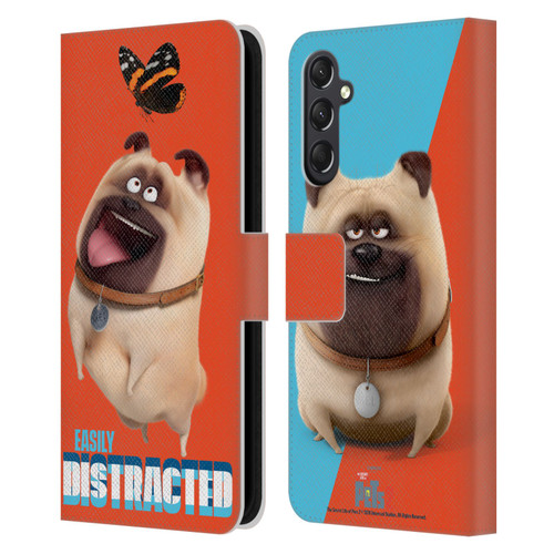 The Secret Life of Pets 2 II For Pet's Sake Mel Pug Dog Butterfly Leather Book Wallet Case Cover For Samsung Galaxy A24 4G / M34 5G