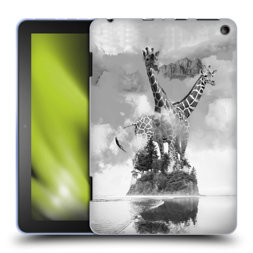 Dave Loblaw Animals Giraffe In The Mist Soft Gel Case for Amazon Fire HD 8/Fire HD 8 Plus 2020