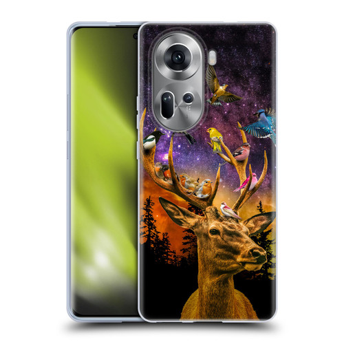 Dave Loblaw Animals Deer and Birds Soft Gel Case for OPPO Reno11