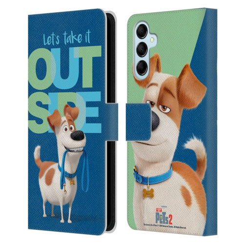 The Secret Life of Pets 2 II For Pet's Sake Max Dog Leash Leather Book Wallet Case Cover For Samsung Galaxy M14 5G